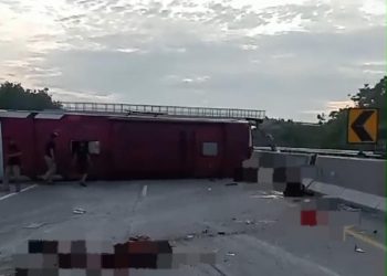 korban kecelakaan bus di tol ngawi