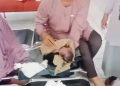 wanita lahiran di bank BRI