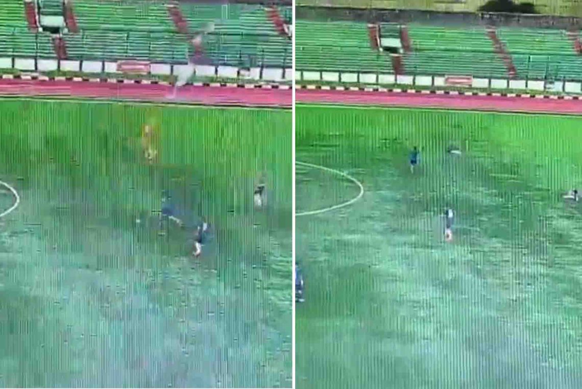 pemain bola tersambar petir
