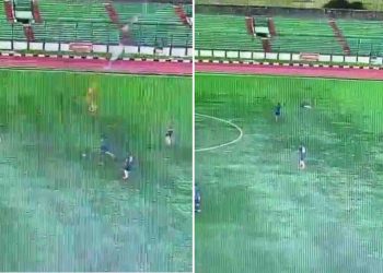 pemain bola tersambar petir