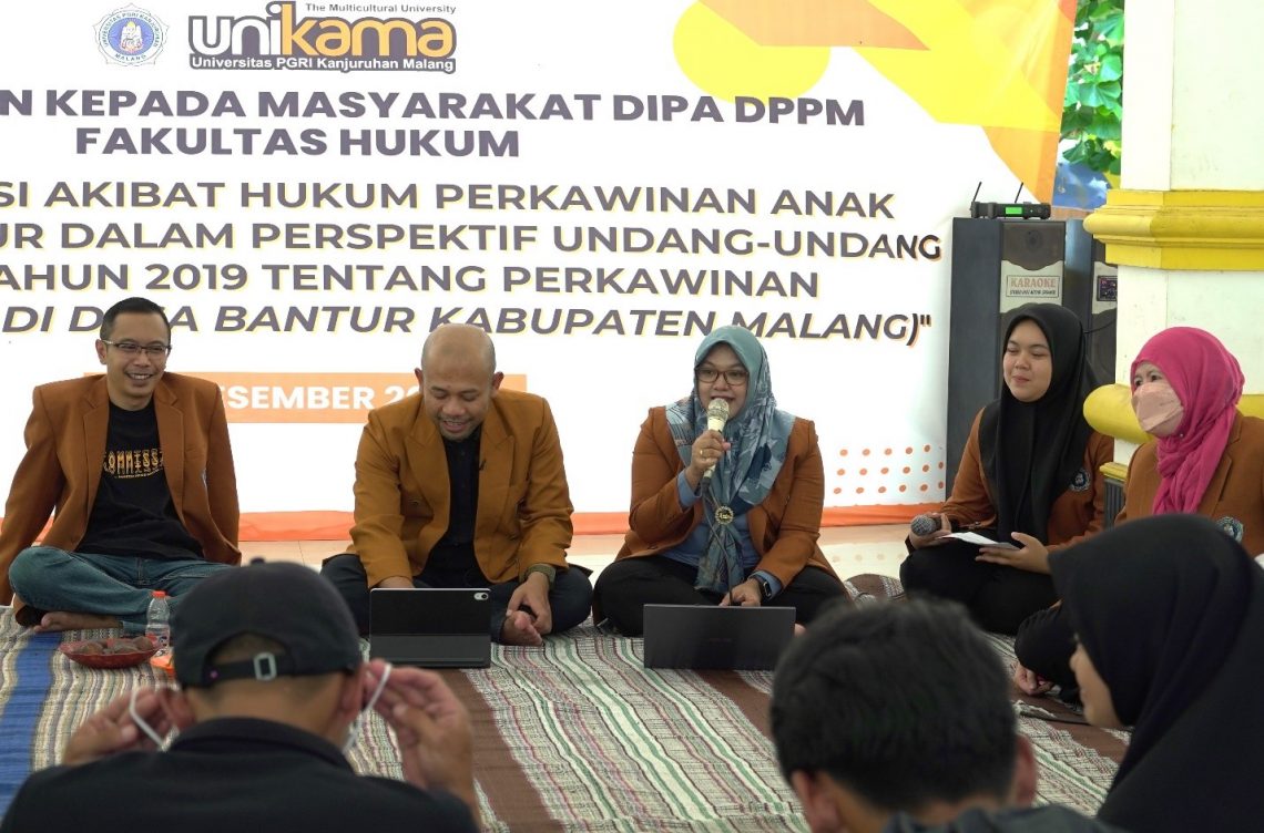 Pengabdian Masyarakat, Tim Dosen Fakultas Hukum Unikama Gelar Sosialisasi Akibat Hukum Perkawinan Anak Dibawah Umur di Bantur 5 perkawinan anak dibawah umur