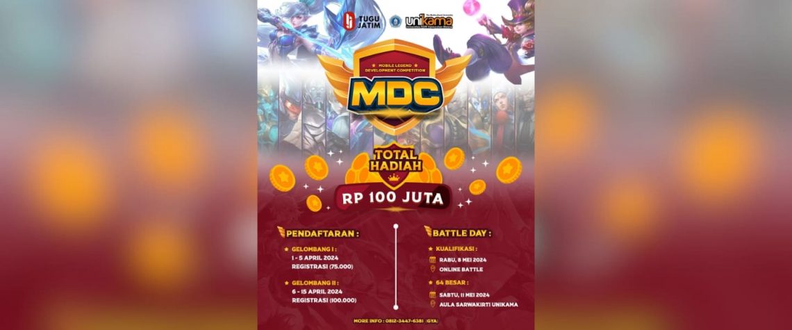 Tugu Jatim Gelar Mobile Legend Development Competition (MDC) 2024: Yuk Para Gamer SMA-SMK Adu Skill Tingkat Nasional 1 Mobile Legend Development Competition.