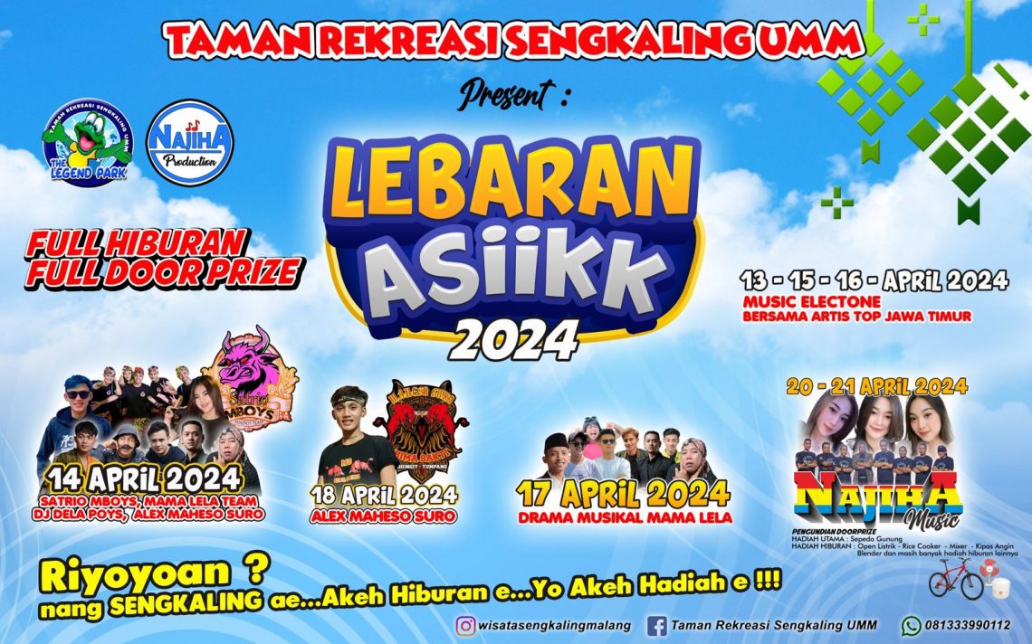 Taman Rekreasi Sengkaling UMM Hadirkan 'Lebaran Asiikk 2024' Penuh Hiburan dan Hadiah Menarik 1 Sengkaling UMM