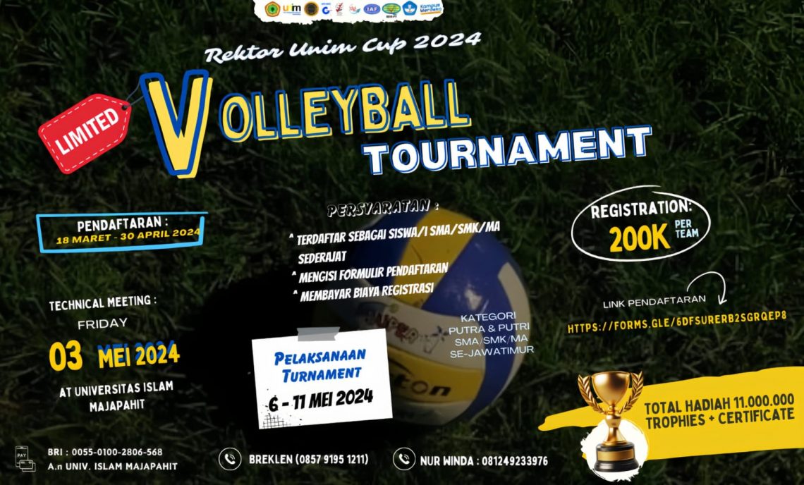 Rektor Unim Mojokerto Cup 2024 Mulai Diserbu Pendaftar Luar Kota 1 Unim Cup