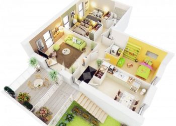Desain rumah sederhana 3 kamar di kampung.