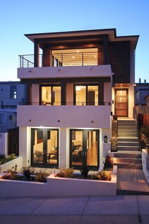7 Desain Rumah 3 Lantai dengan Rooftop, Vibes Hunian Anak Muda yang Nyaman Jadi Lokasi Favorit untuk Bersantai 1 Desain rumah 3 lantai dengan rooftop.