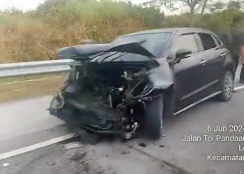 HRV Tabrak Suzuki Baleno di Tol Pandaan-Malang, 4 Orang Terluka