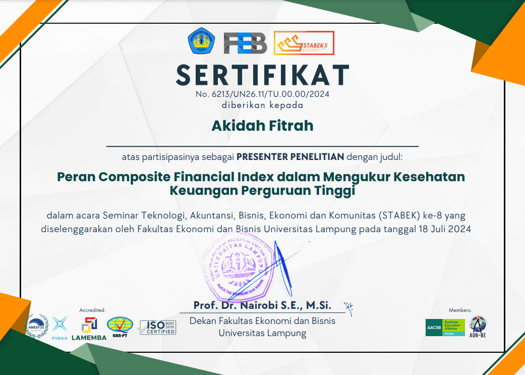 Tenaga Kependidikan Universitas Negeri Malang Presentasi Hasil Penelitian di Seminar Nasional STABEK Ke-8 3 126 1