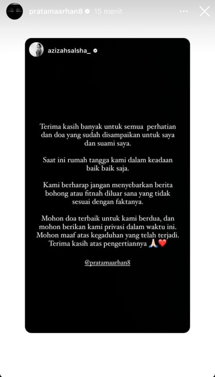 Selebgram Azizah Salsha Tepis Tudingan Selingkuh dari Pratama Arhan, Ngaku Rumah Tangganya Baik-Baik Saja 2 Perselingkuhan Zizah Salsha.
