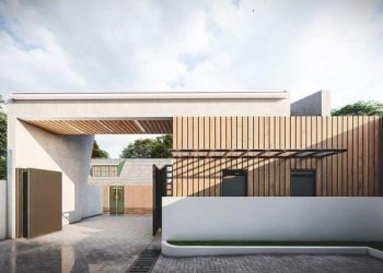 Gerbang rumah minimalis.