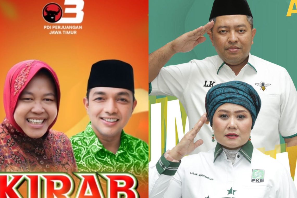 Risma-Gus Hans dan Luluk-Lukman Dijadwal Daftar Pilgub ke KPU Jatim 1 Pilgub