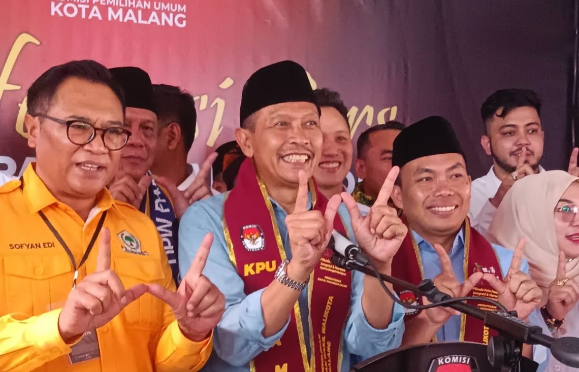 Pasangan Wahyu Hidayat-Ali Muthohirin Daftar ke KPU Kota Malang Didukung 13 Parpol 1 Wahyu - Ali