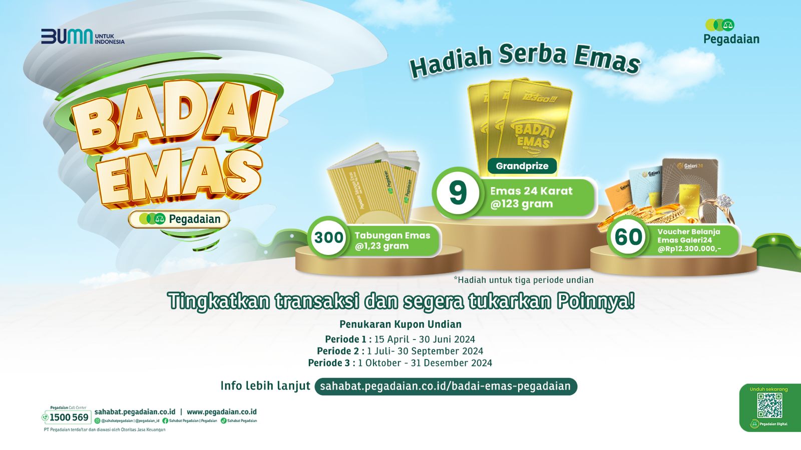 Pegadaian Umumkan Pemenang Badai Emas Periode II 2024 2 badai emas 1