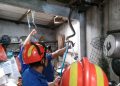 ular piton masuk ke rumah warga Malang (dok. UPT Damkar