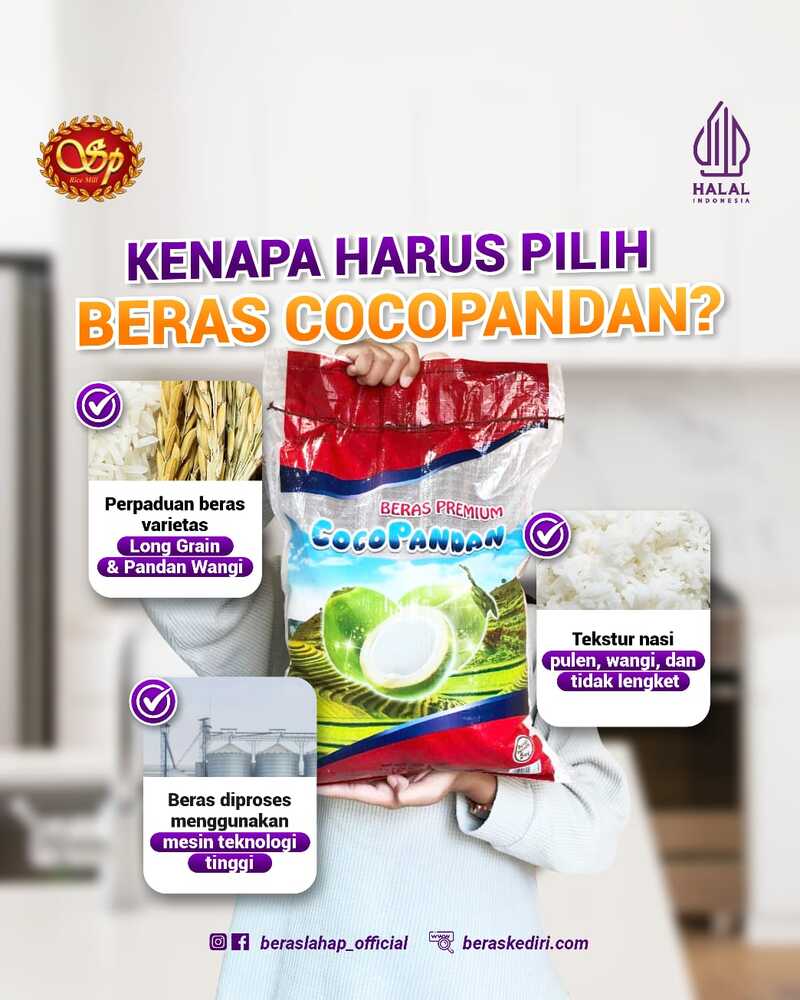Beras premium CV Sumber Pangan.