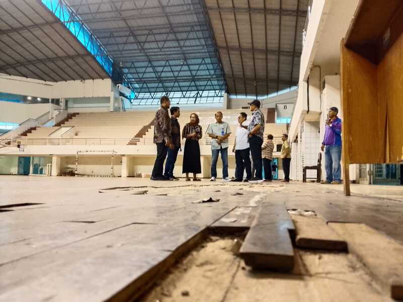 Sidak Venue Porprov Jatim, DPRD Kota Malang Temukan Atap GOR Ken Arok Bocor 3 DPRD Kota Malang sidak GOR Ken Arok.