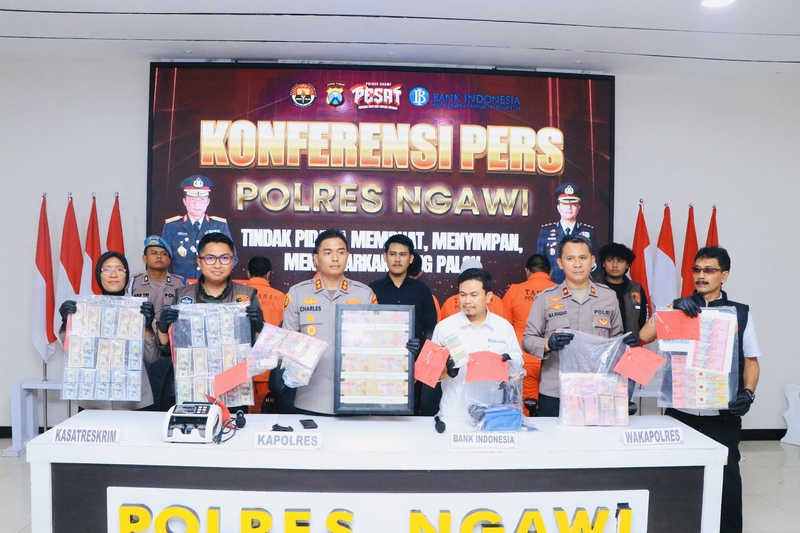Polres Ngawi Ungkap Sindikat Peredaran Uang Palsu Lintas Provinsi, 2 Kades Tersangka 3 Peredaran uang palsu di Ngawi.