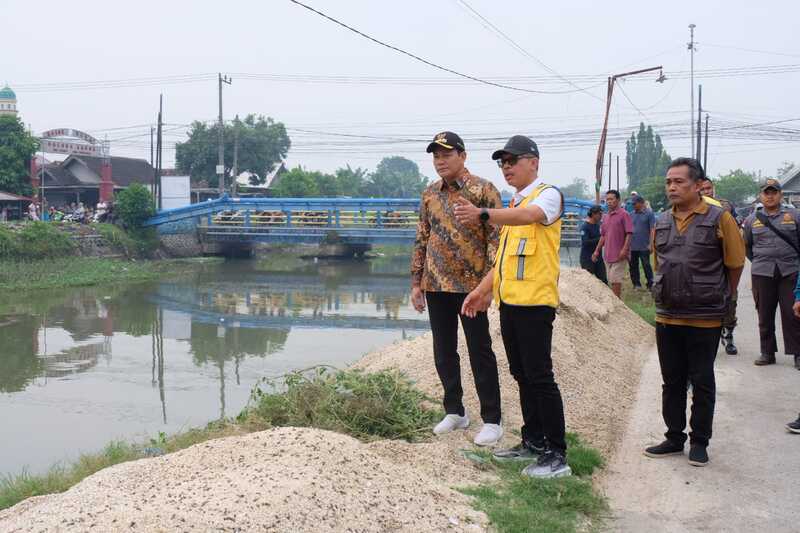 Inspeksi Sungai Mbah Gepuk, Bupati Sidoarjo Cegah Banjir di Porong Tanggulangin-Candi 1 Sungai Mbah Gepuk.