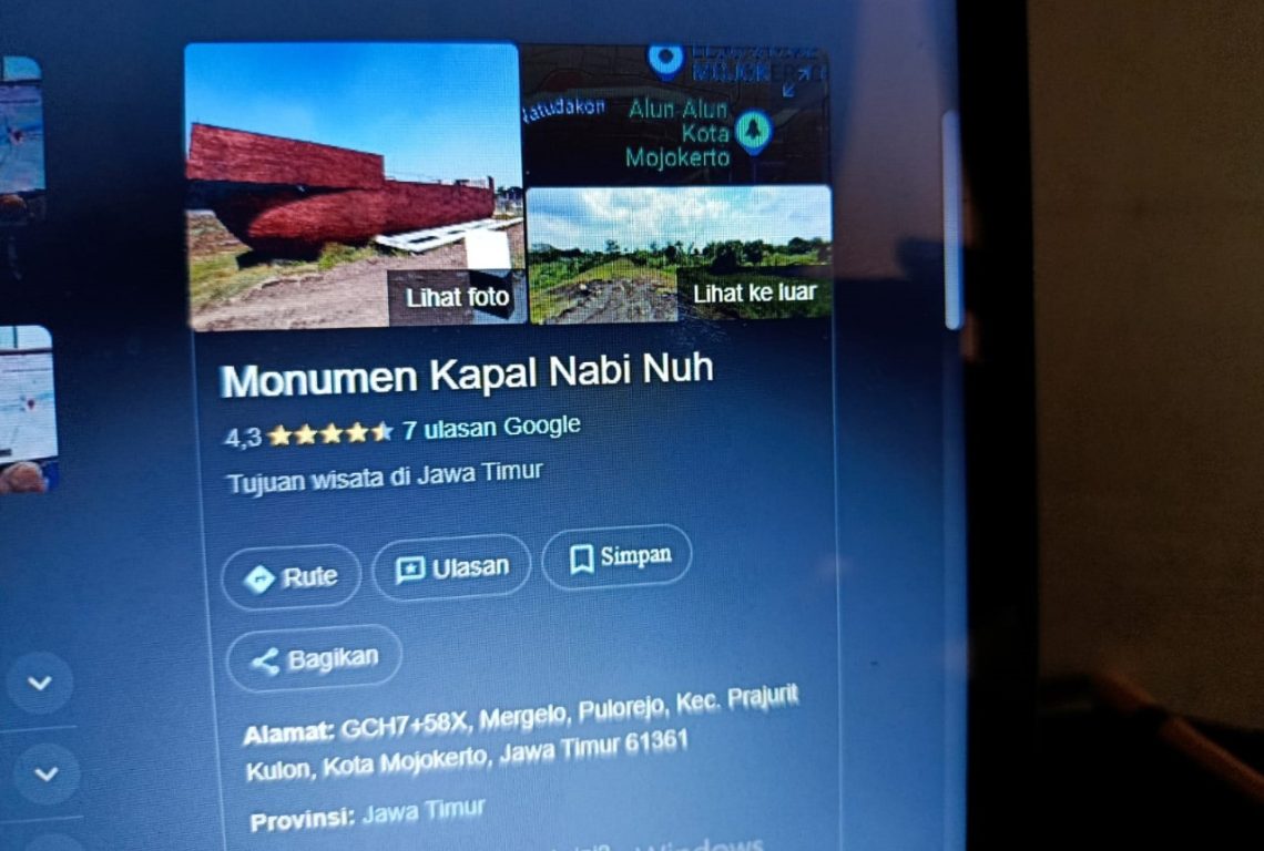 Proyek Kapal Mangkrak di Kota Mojokerto Dilabeli 'Monumen Kapal Nabi Nuh' di Google Maps 1 Monumen Kapal Nabi Nuh