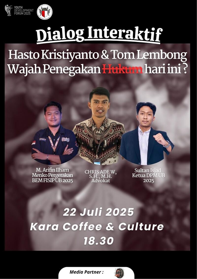 Dialog Hukum Mahasiswa di Malang: Akan Ada Hasto dan Tom Lembong Selanjutnya 2 Dialog Hasto dan Tom Lembong di Malang.