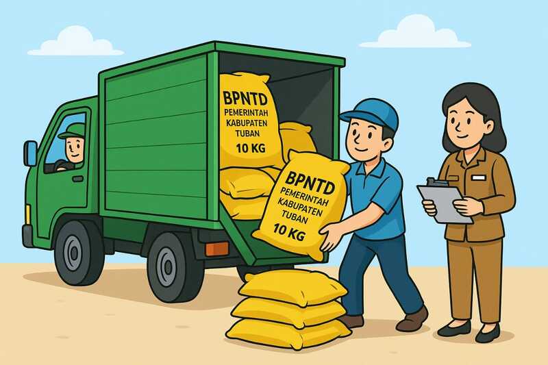 Program Beras BPNTD di Tuban Tertunda, Warga Diminta Bersabar Tunggu Hasil Verifikasi Data 1 Beras BPNTD di Tuban.