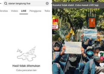 Fitur live TikTok.