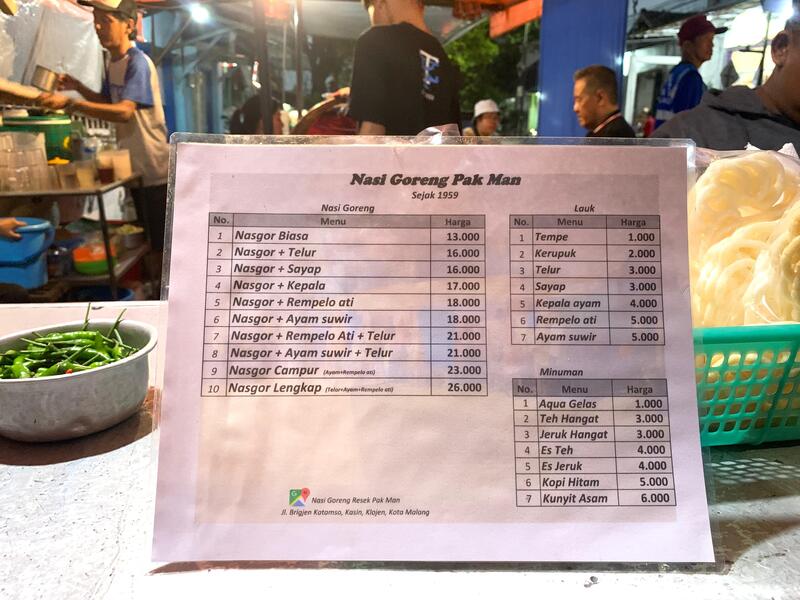 Nasi Goreng Resek di Malang.