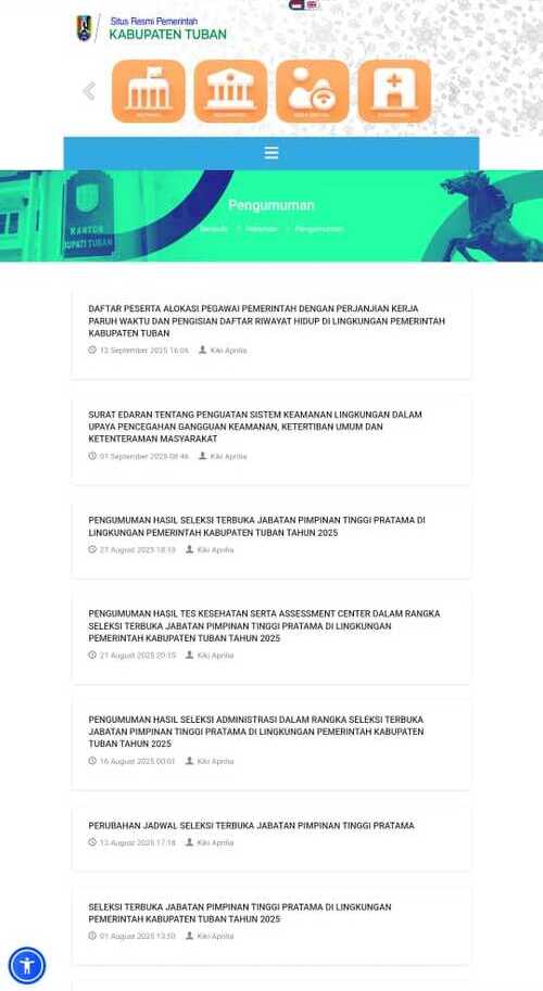 Seleksi kepala DLH Tuban.