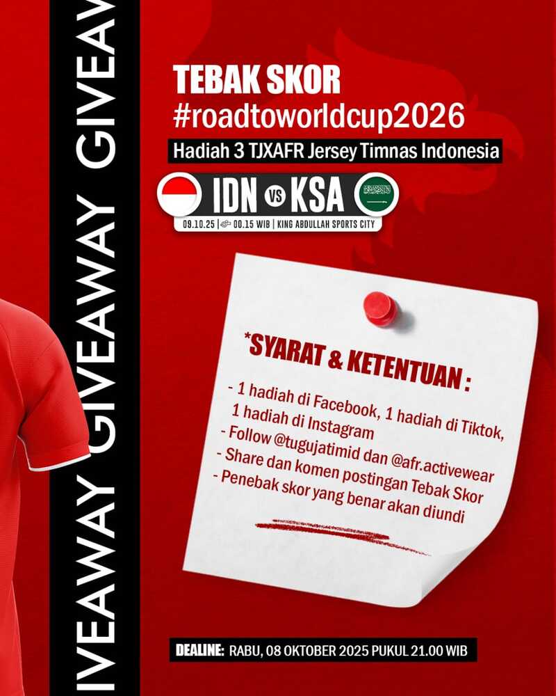 Giveaway Timnas Indonesia vs Arab Saudi.