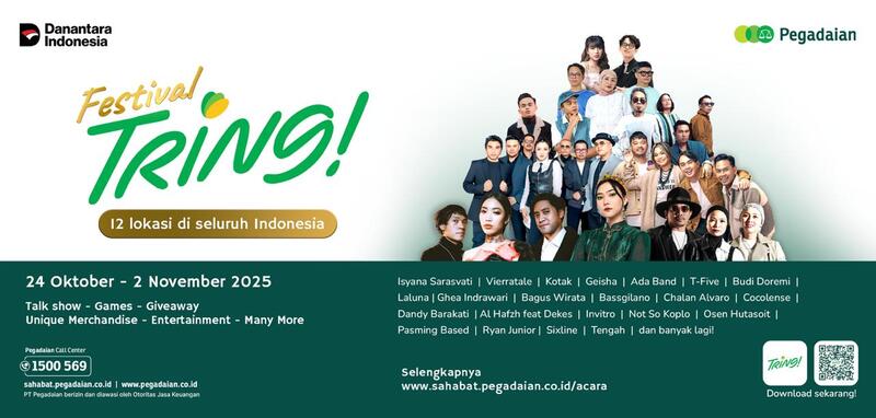 Festival Tring! Pegadaian Hadir di 12 Kota Se-Indonesia, Banyak Promo Emas! 1 Festival Tring! Pegadaian.