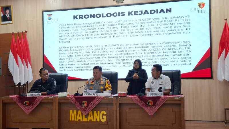 Suami siri bunuh istri di Gedangan Malang.
