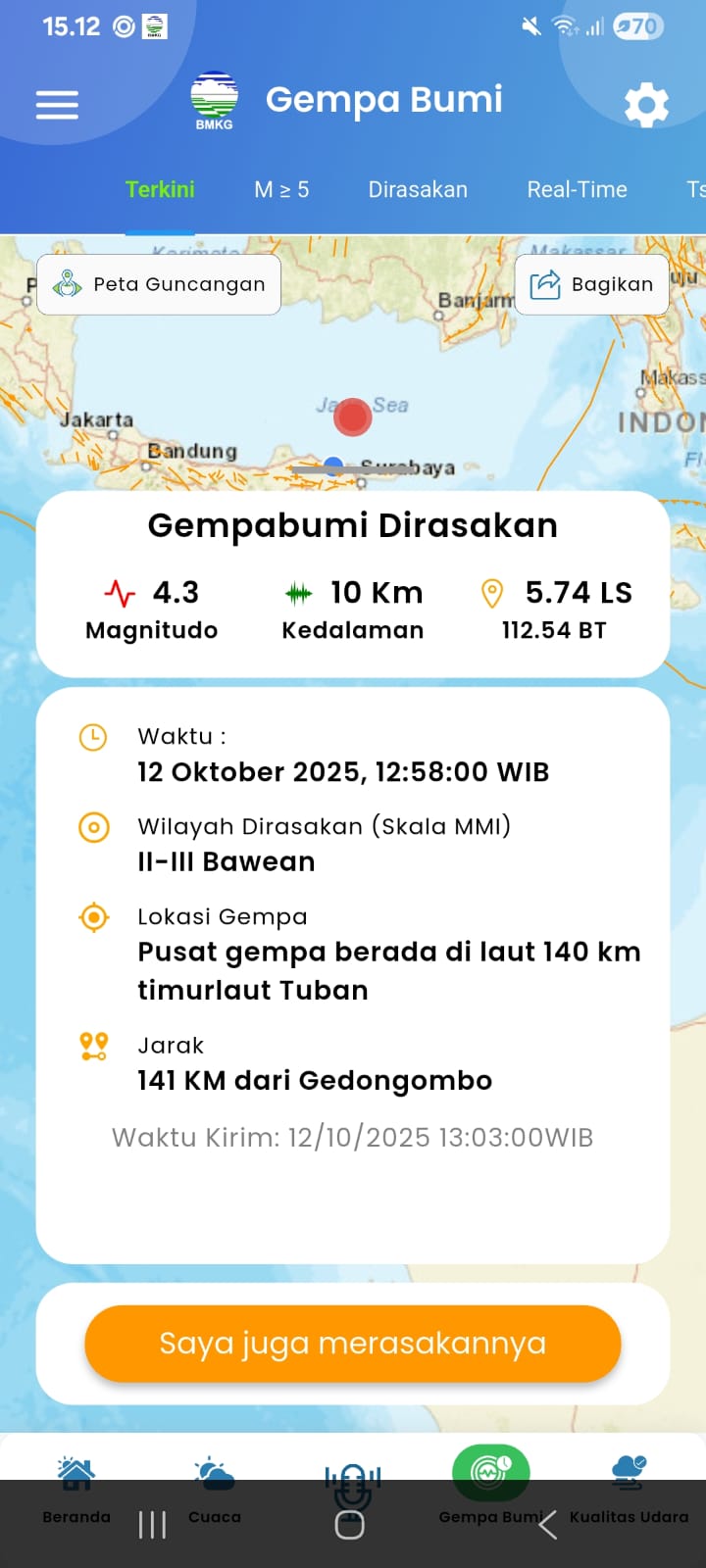 gempa bumi Tuban