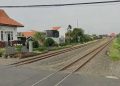 Jalur kereta di Mojokerto.