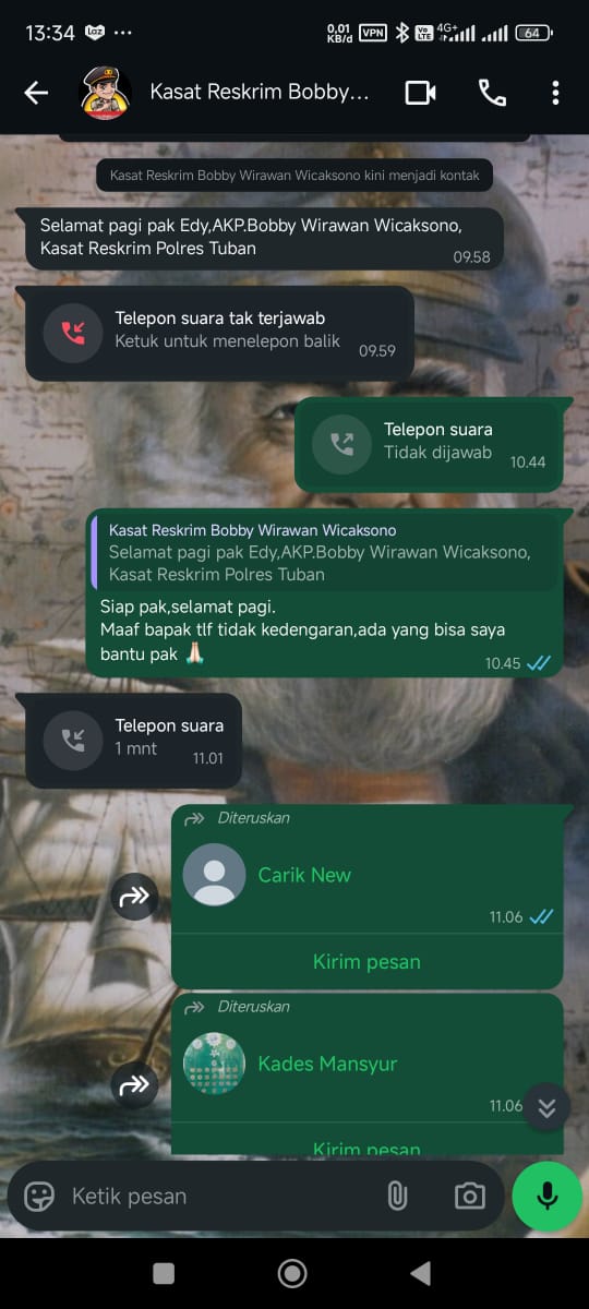 Penipuan Kasat Reskrim Polres Tuban.