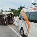 Sopir Diduga Ngantuk, Truk Muatan Kain 5 Ton Tabrak Truk di Tol Jombang-Mojokerto 8 Tol Jombang-Mojokerto.
