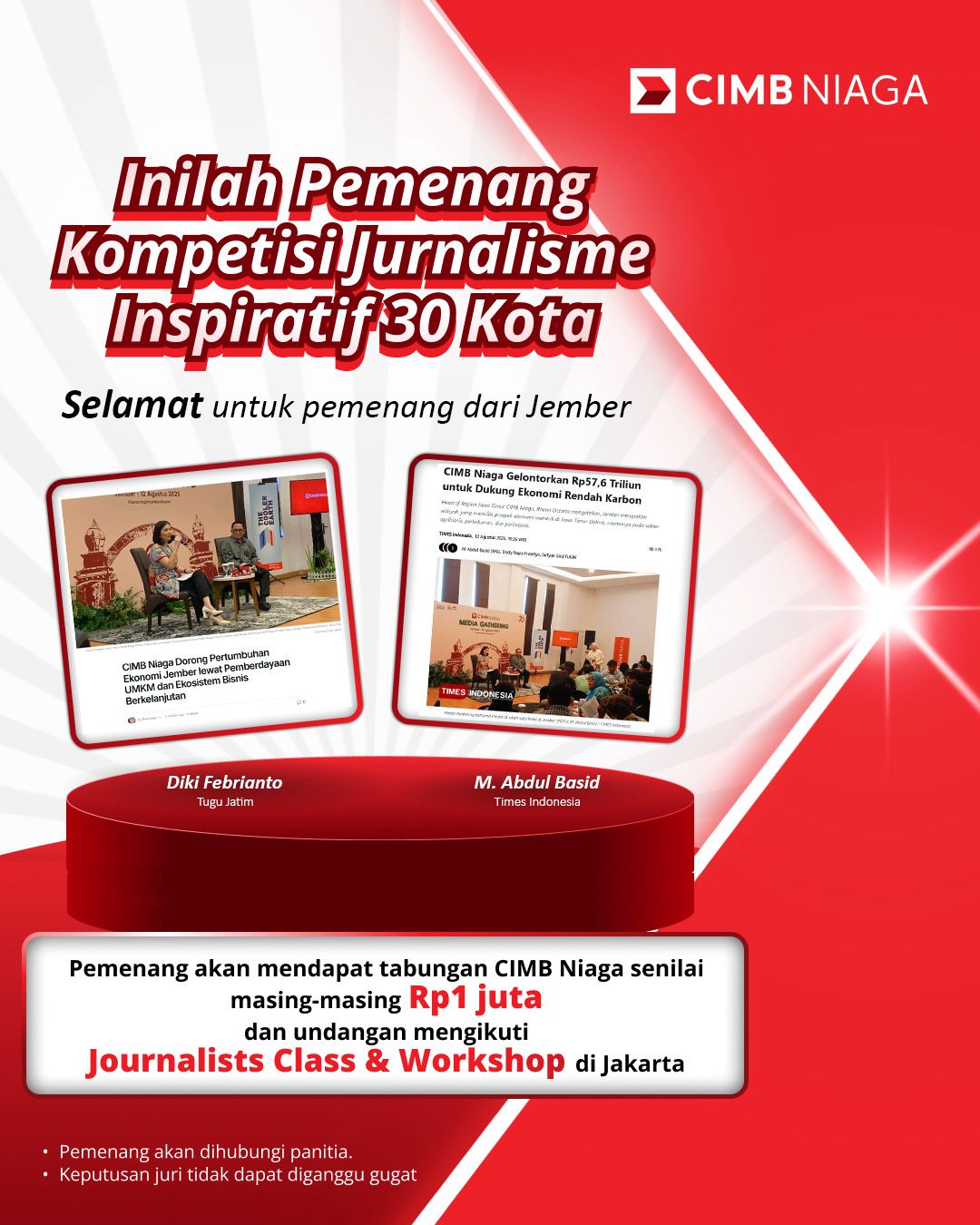Jurnalis Tugu Jatim ID X CIMB Niaga.