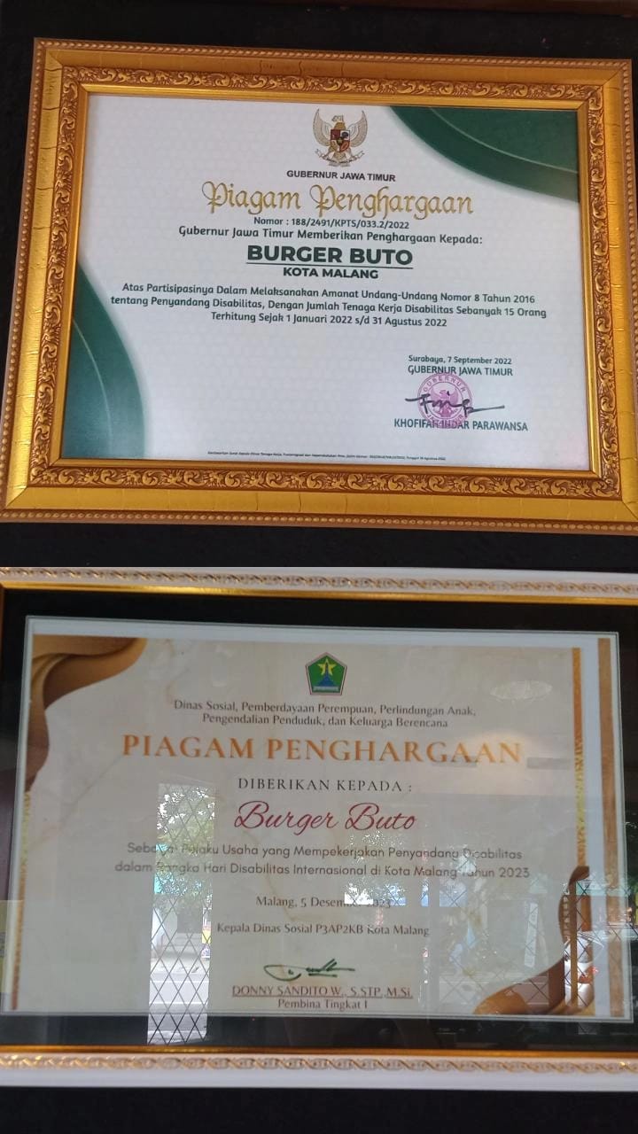 Penghargaan Burger Buto Malang.