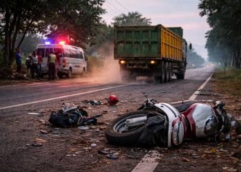 Sempat Kabur usai Lindas Siswi di Jalur Tuban-Bancar, Sopir Truk Tronton Diamankan Polisi 1 Tuban-Bancar.