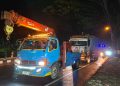 Truk Seruduk 4 Kendaraan di Kota Batu