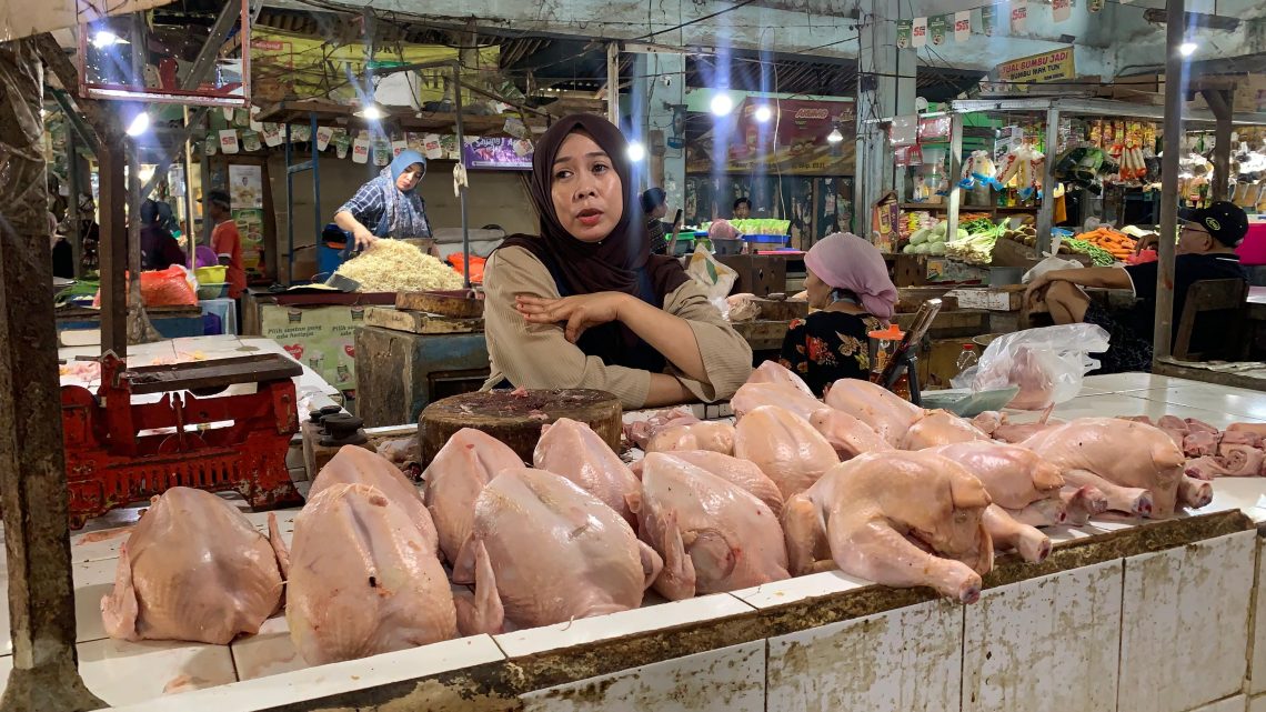 Pedagang daging ayam