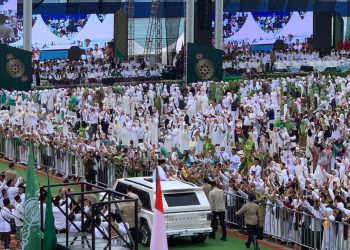Presiden Prabowo Subianto Bicara Persatuan di Depan Jemaah Mujahadah Kubro Harlah 1 Abad NU