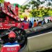 Sopir Ngantuk, Mobil Terbalik di Darmokali Surabaya, Satu Pemotor Luka-Luka 8 Mobil terbalik.