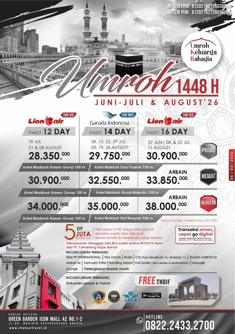 Paket umrah Chatour Travel.