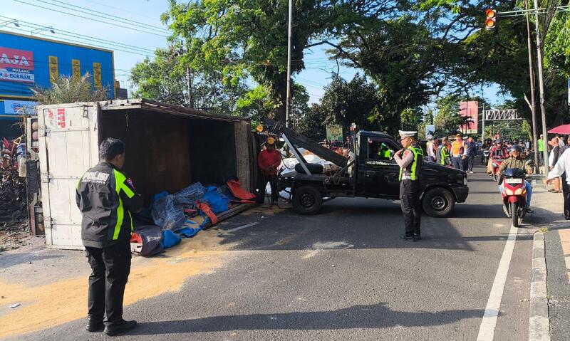 Truk pakan ayam Malang.