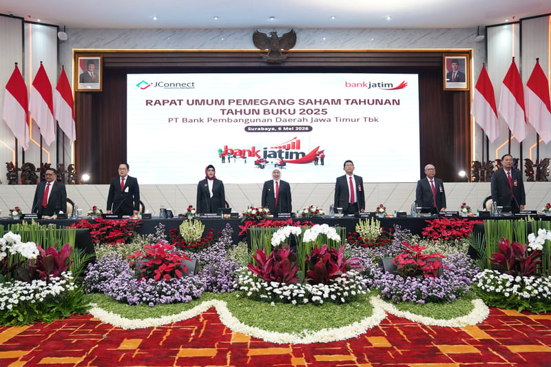 RUPST Bank Jatim Setujui Dividen Rp850 Miliar, Kinerja Tumbuh dan Pengurus Baru Resmi Diangkat 1 Bank Jatim Setujui Dividen Rp850 Miliar
