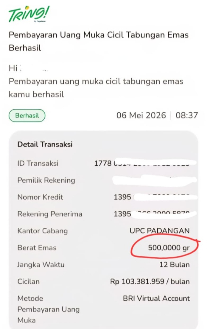Aplikasi Tring Pegadaian Bojonegoro.