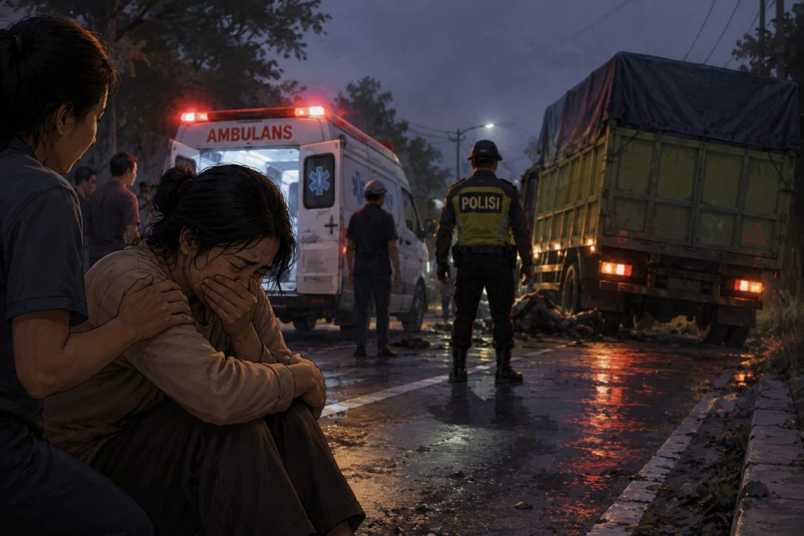 Kecelakaan Tragis di Jombang, Suami dan Anak Tewas Disaksikan Sang Ibu 1 Jombang