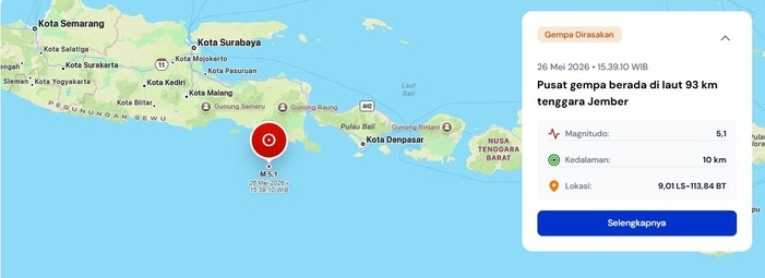 BREAKING NEWS! Gempa Jember M 5,1 Terasa Cukup Kencang hingga Bali, Warga Berhamburan Selamatkan Diri 1 Gempa Jember.