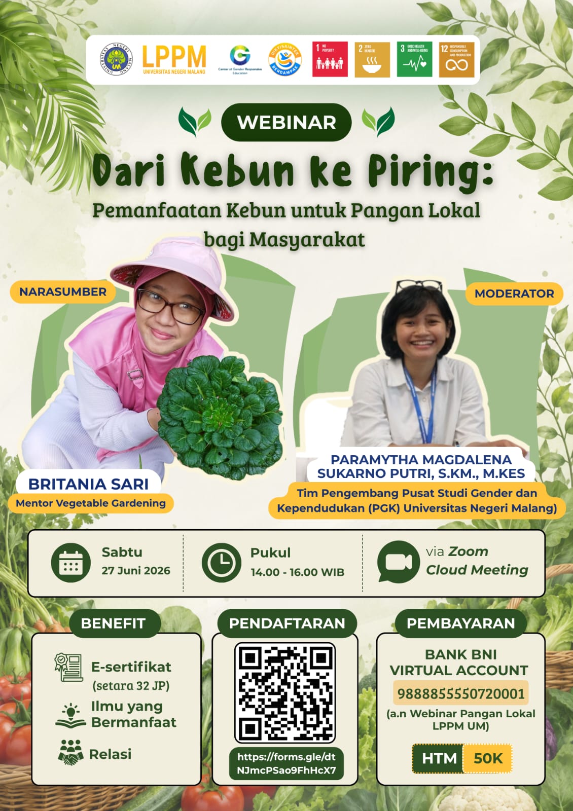LPPM UM Kampanyekan Makanan Lokal Dorong Ketahanan Pangan, Kebun Rumah Bisa Jadi Solusi Cegah Stunting 2 Webinar LPPM UM.