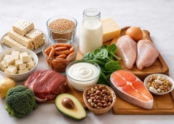 Makanan tinggi protein.
